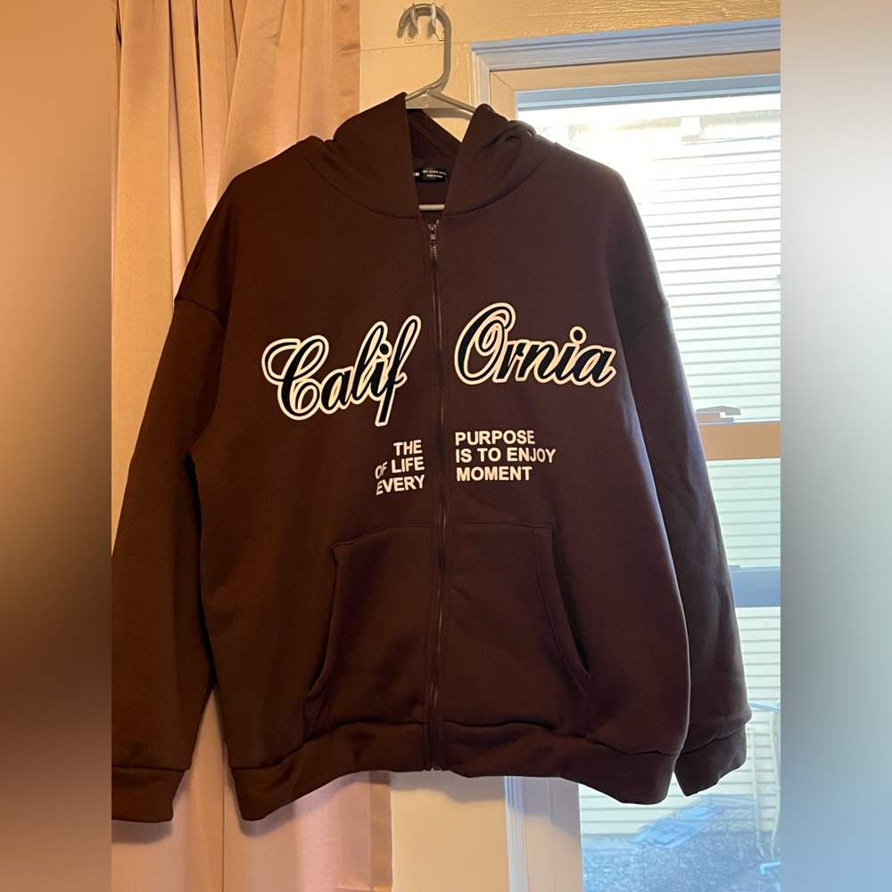 Brand new California zip up hoodie, very comfortable on the inside.